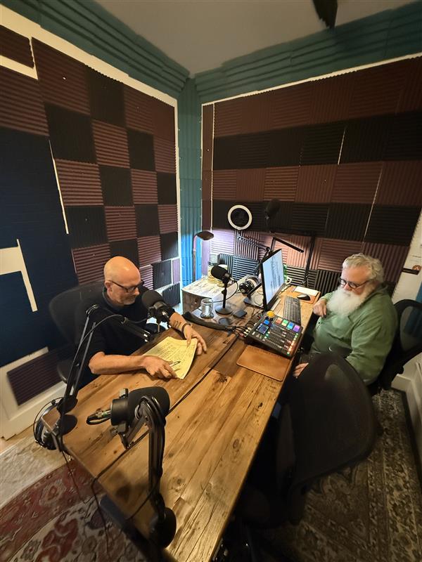 Mike and Rob in the studio